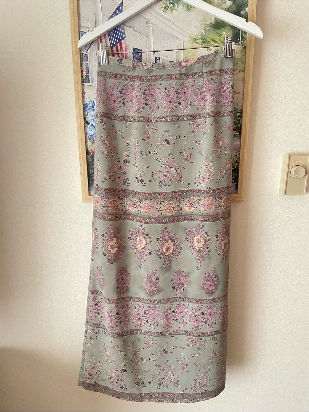 We Too Sportswear Vintage 90s Y2K Boho Hippie Paisley Midi Skirt